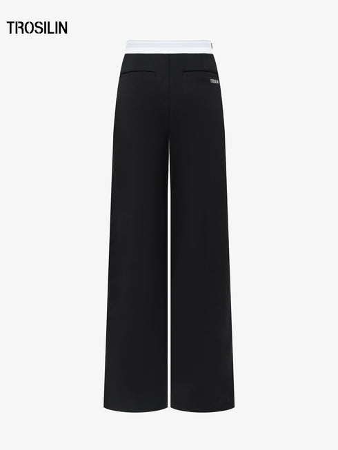 Midnight Drape Satin Waistband Trousers