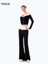 DOTTED LUXE Flared Low-Waist Trousers