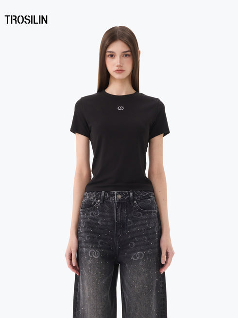 Signature Logo Black Tee